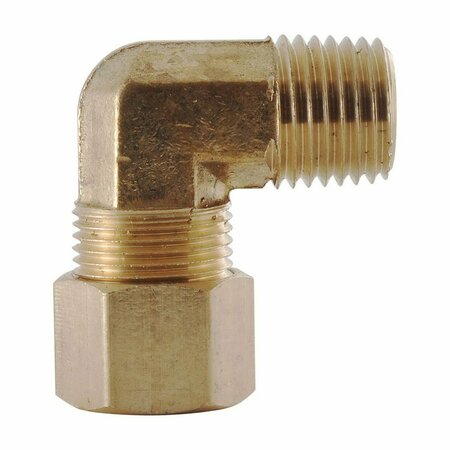 LDR INDUSTRIES LDR 508-69-4-2 Pipe Elbow, 1/4 x 1/8 in, Compression x Tube, Brass 180465478